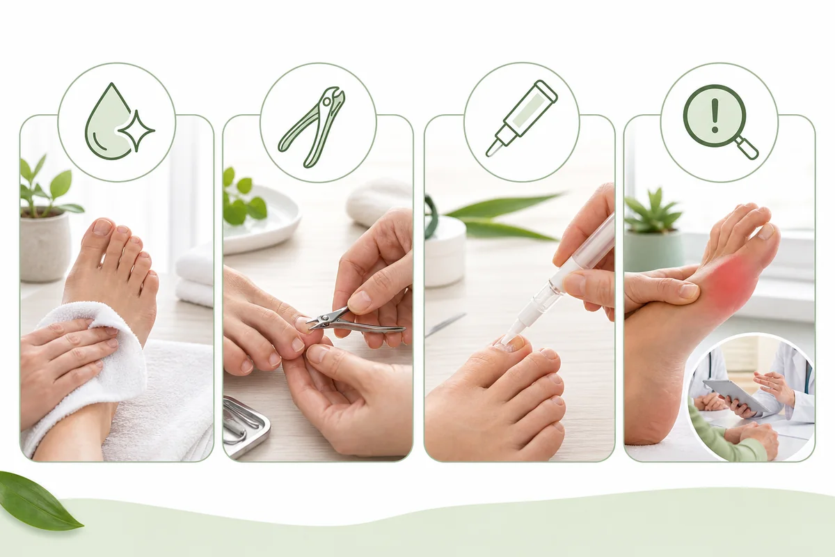 Routine simple au début d’une mycose de l’ongle du pied