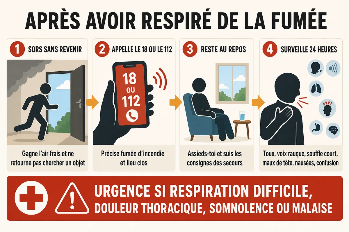 Premiers gestes après avoir respiré de la fumée d’incendie